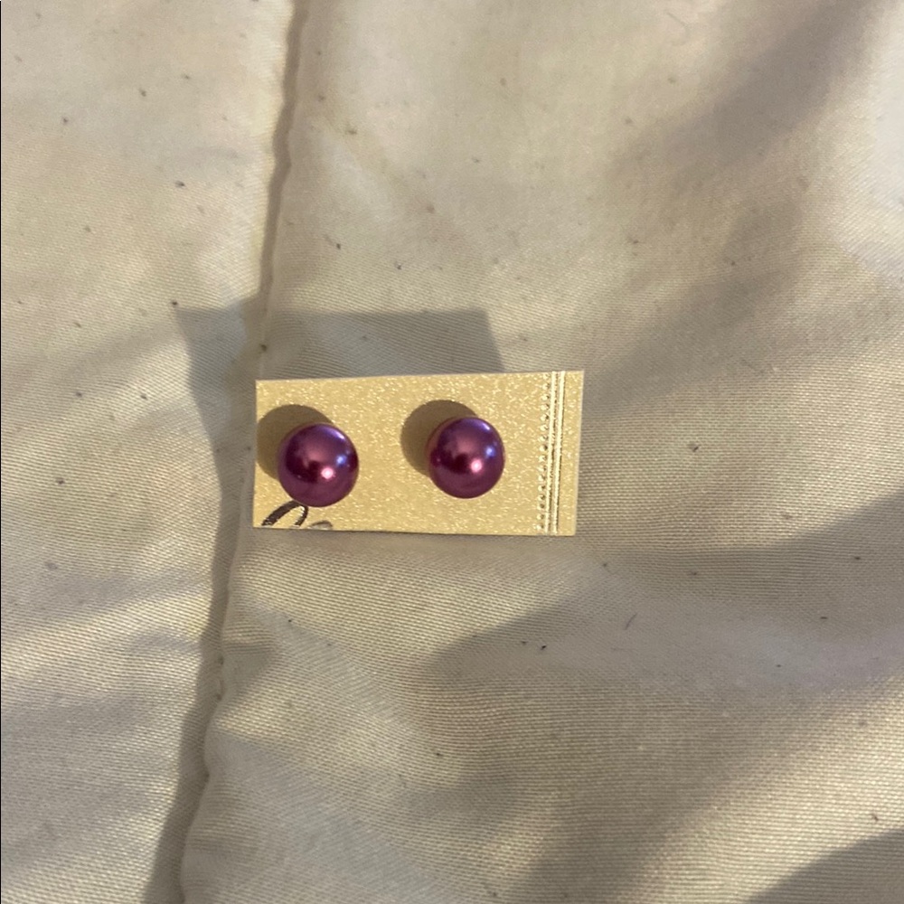 Elegant Purple Stud Earrings
